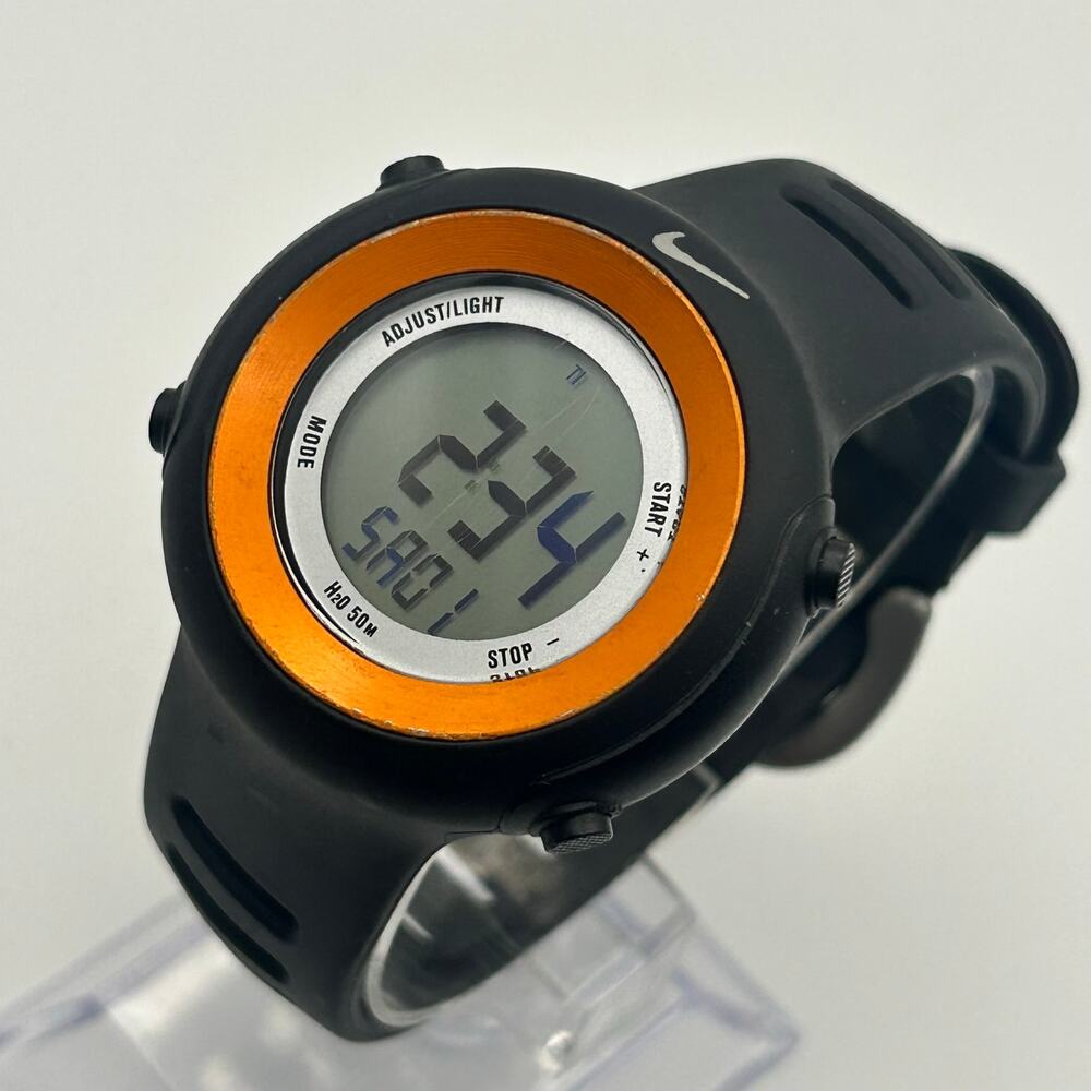 Vintage Nike Oregon Series Orange Black Stainless Steel Digital Watch